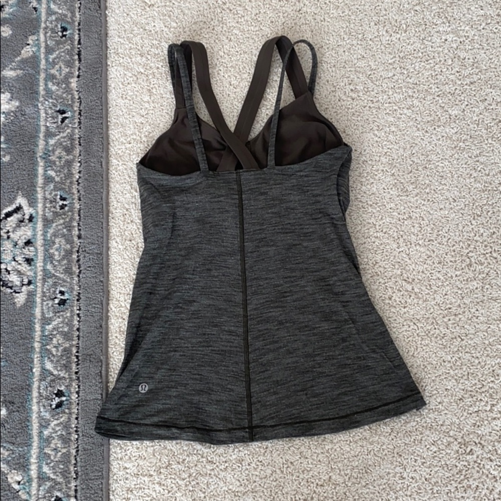 Lululemon army green double strap tank top